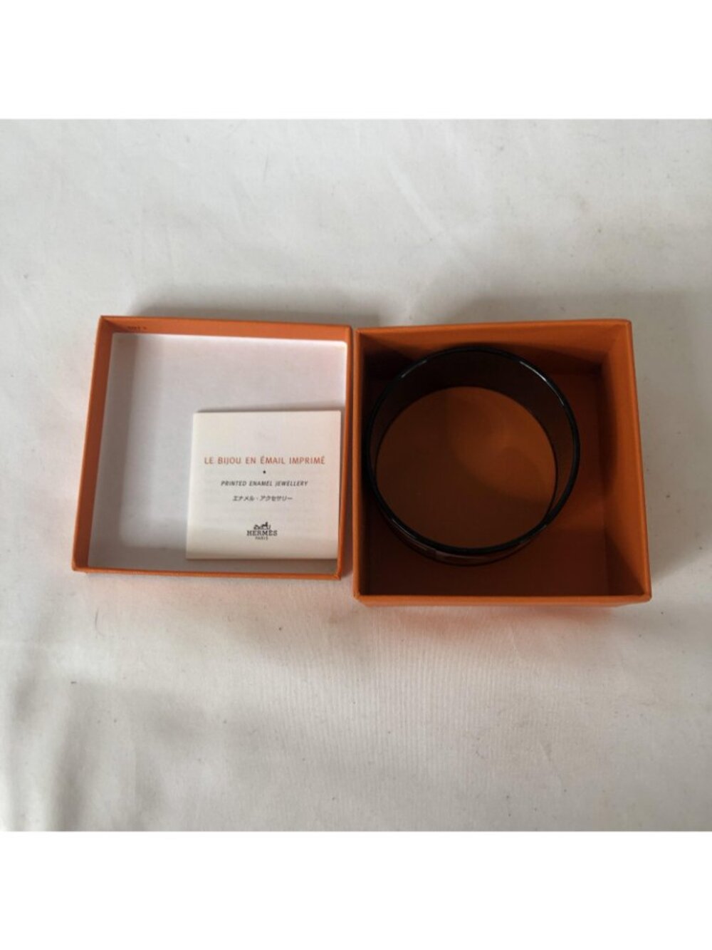 Hermes Printed Enamel Bangle Bracelet Multicolor Chain Link Made In France Box - Picture 9 of 16
